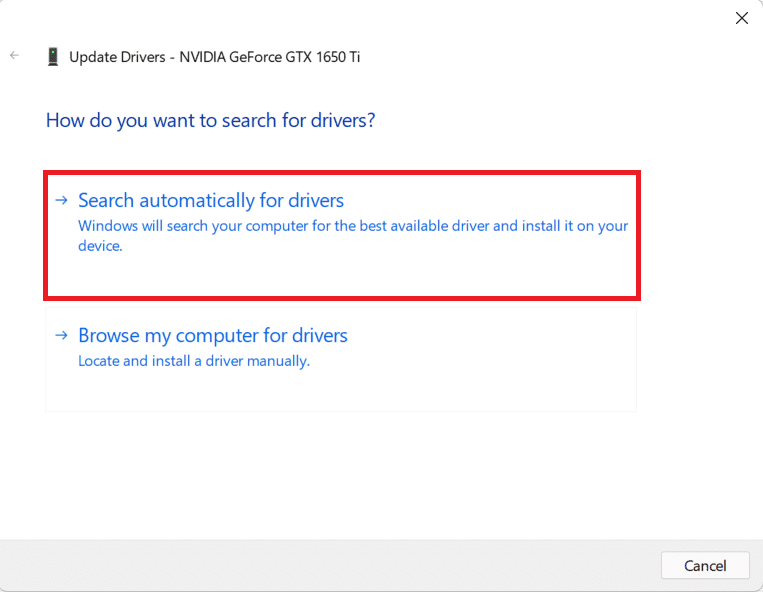 Asistente de actualización de controladores.  Cómo arreglar la pantalla negra de Windows 11 con el problema del cursor del mouse