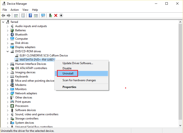 desinstalar unidades de dvd cd rom.  Solucionar el error 0xc0aa0301 en Windows 10