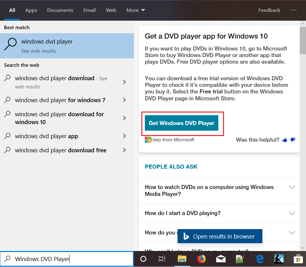Descargar reproductor de DVD de Windows