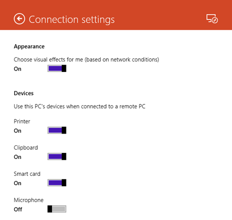 Windows 8.1, remoto, escritorio, aplicación, conexiones