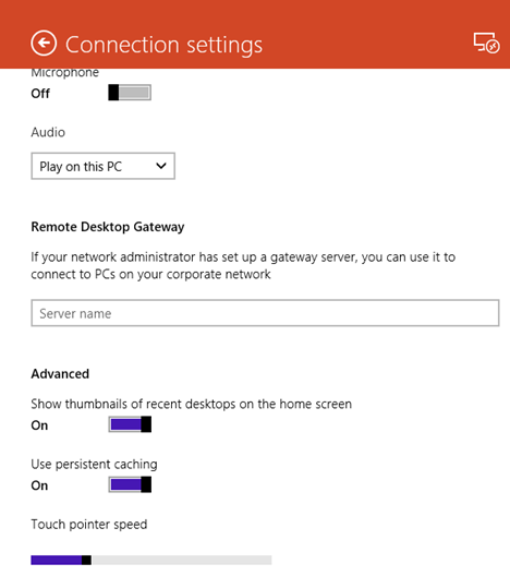 Windows 8.1, remoto, escritorio, aplicación, conexiones