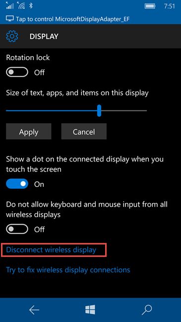 Miracast, proyecto, Windows 10 Mobile, TV, pantalla, adaptador inalámbrico de pantalla de Microsoft