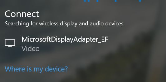 proyecto, televisor, proyector, pantalla, inalámbrico, Miracast, Windows 10, adaptador de pantalla inalámbrica de Microsoft