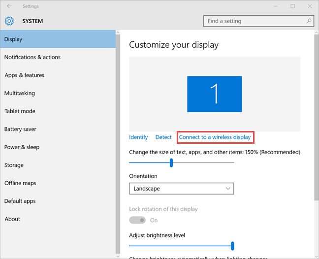 proyecto, televisor, proyector, pantalla, inalámbrico, Miracast, Windows 10, adaptador de pantalla inalámbrica de Microsoft
