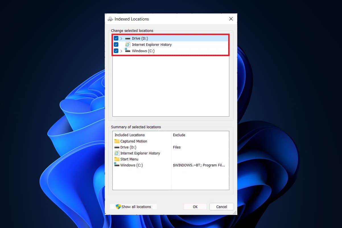 Cómo configurar las opciones de indexación en Windows 11