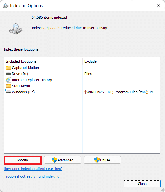 Cómo configurar las opciones de indexación en Windows 11 Recurso