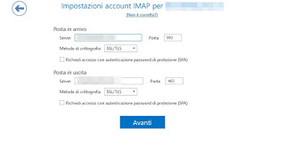 Configuración manual de Outlook Parámetros manuales