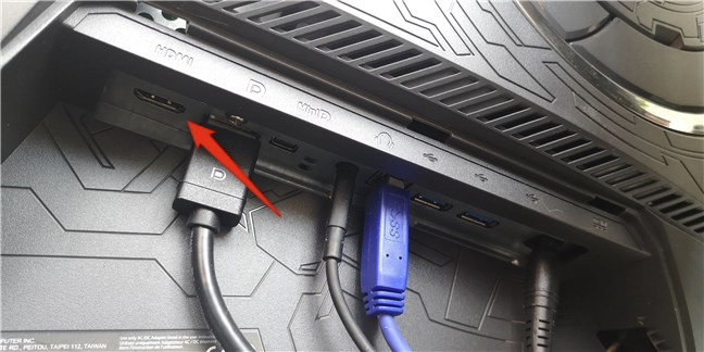 El puerto HDMI en un monitor de computadora