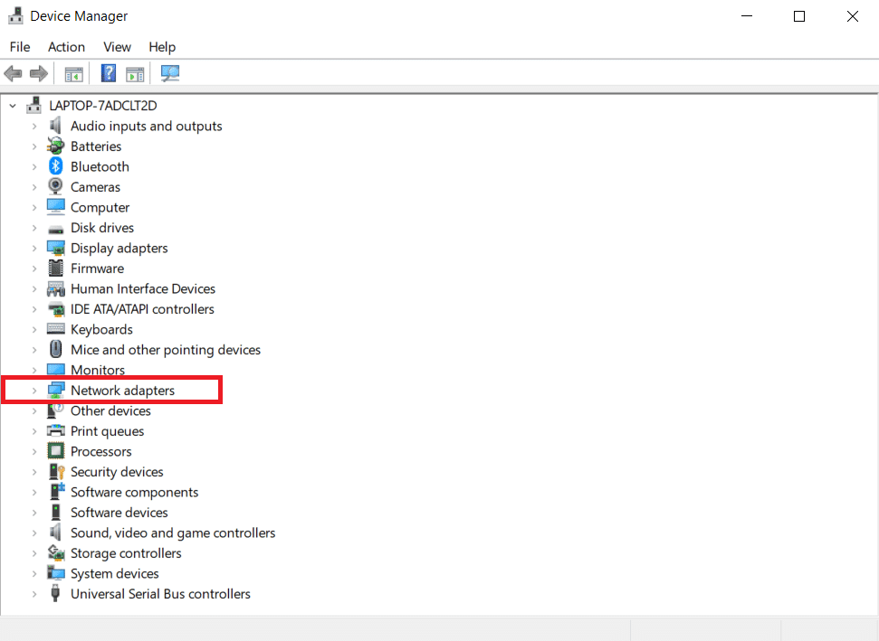 haga doble clic en los adaptadores de red.  Arreglar No se encontraron redes WiFi Windows 10