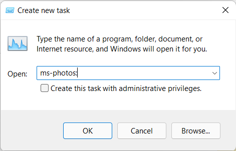 Ingrese ms-photos: para abrir la aplicación Fotos en Windows 10 y Windows 11