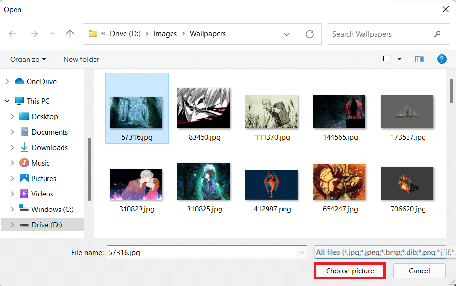 Elegir el fondo de pantalla de los archivos de navegación.
