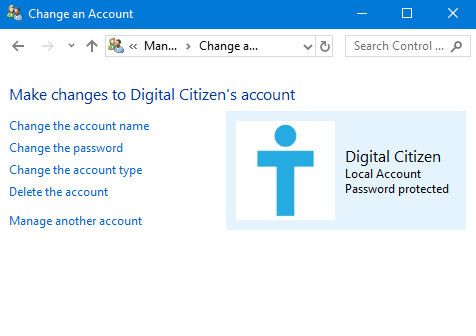 Cuenta de usuario, Windows