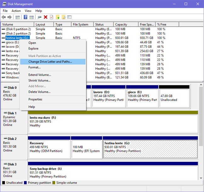 Administración de discos, símbolo del sistema, Windows, particiones