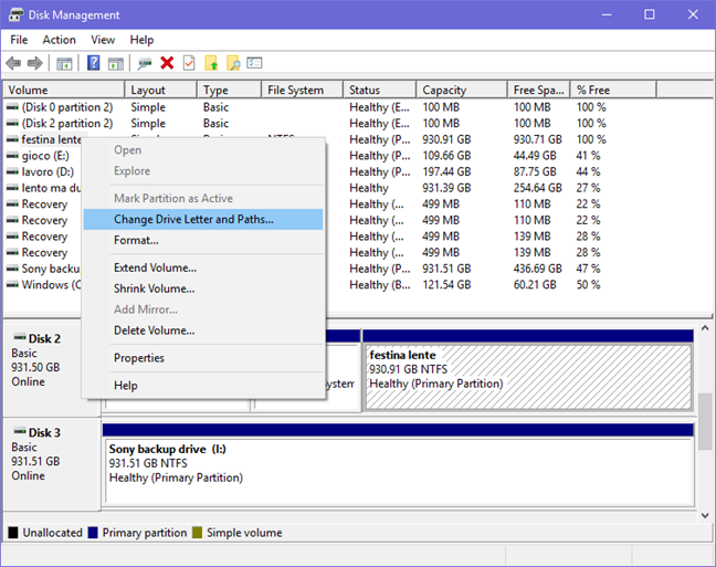 Administración de discos, símbolo del sistema, Windows, particiones