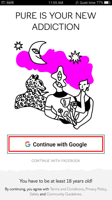 Luego, simplemente regístrese con su ID de Apple, Google o Huawei. 