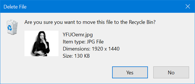 ¿Está seguro de que desea mover este archivo a la Papelera de reciclaje?