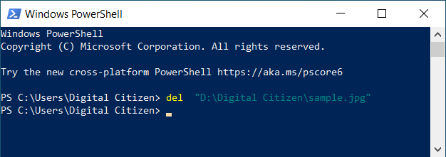 Eliminar un archivo de PowerShell