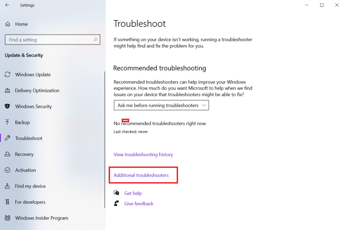 Haga clic en Solucionadores de problemas adicionales.  Cómo arreglar el adaptador Wi-Fi que no funciona en Windows 10