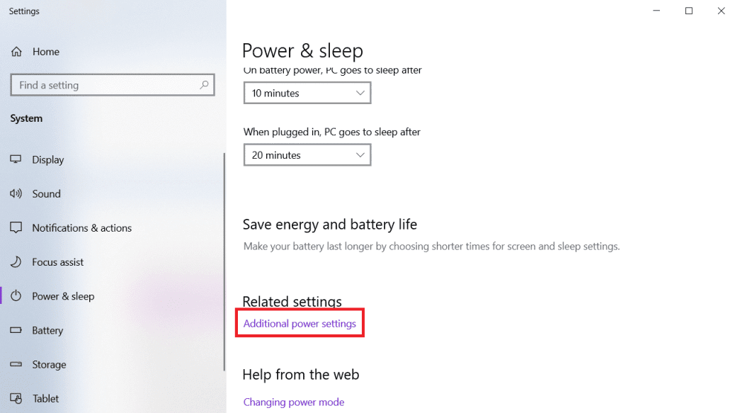 Vaya a Configuración de energía adicional en Configuración relacionada.  Cómo arreglar el adaptador Wi-Fi que no funciona en Windows 10