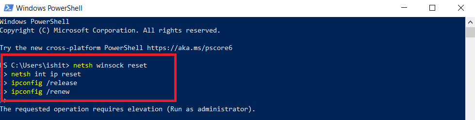 PowerShell de Windows.  Cómo arreglar el adaptador Wi-Fi que no funciona en Windows 10