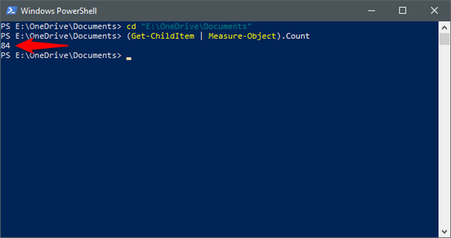Uso de PowerShell para contar archivos y carpetas en una carpeta