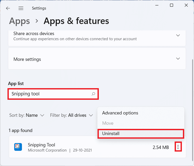 La sección Aplicaciones y funciones en la aplicación Configuración.