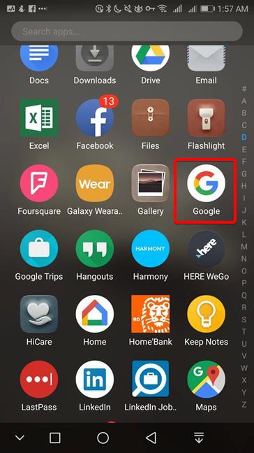Abre la aplicación de Google para acceder a Google Discover