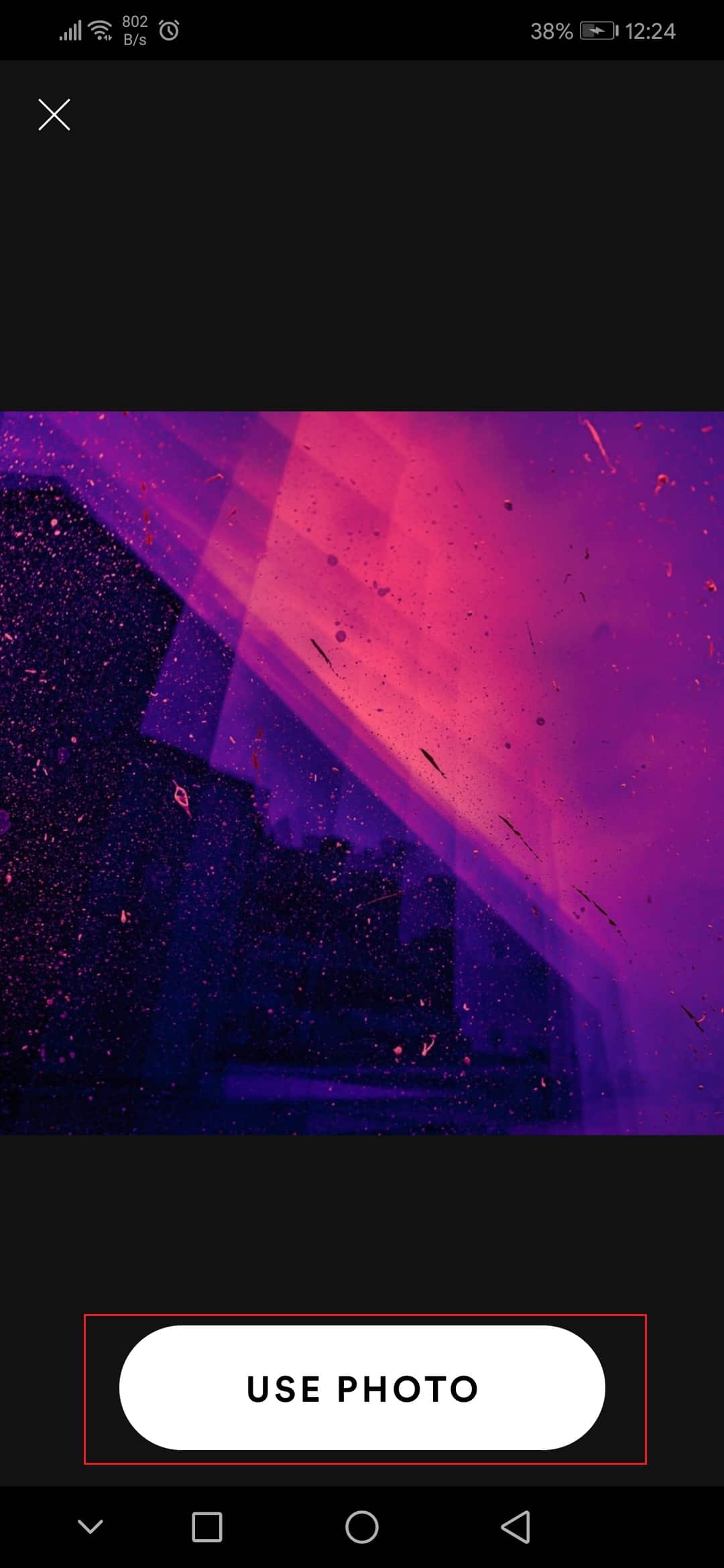 toque Usar foto para cambiar la imagen de la lista de reproducción para Spotify Honor Play Android