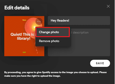 cambiar la foto en las ventanas de la aplicación spotify
