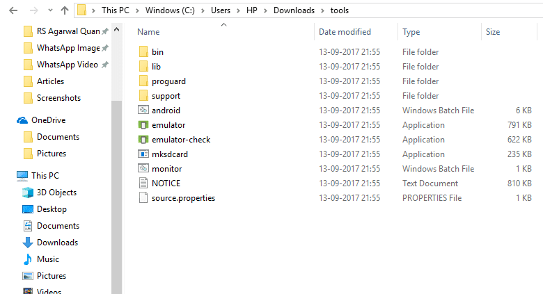Abra la carpeta descomprimida | Instale ADB (Android Debug Bridge) en Windows 10