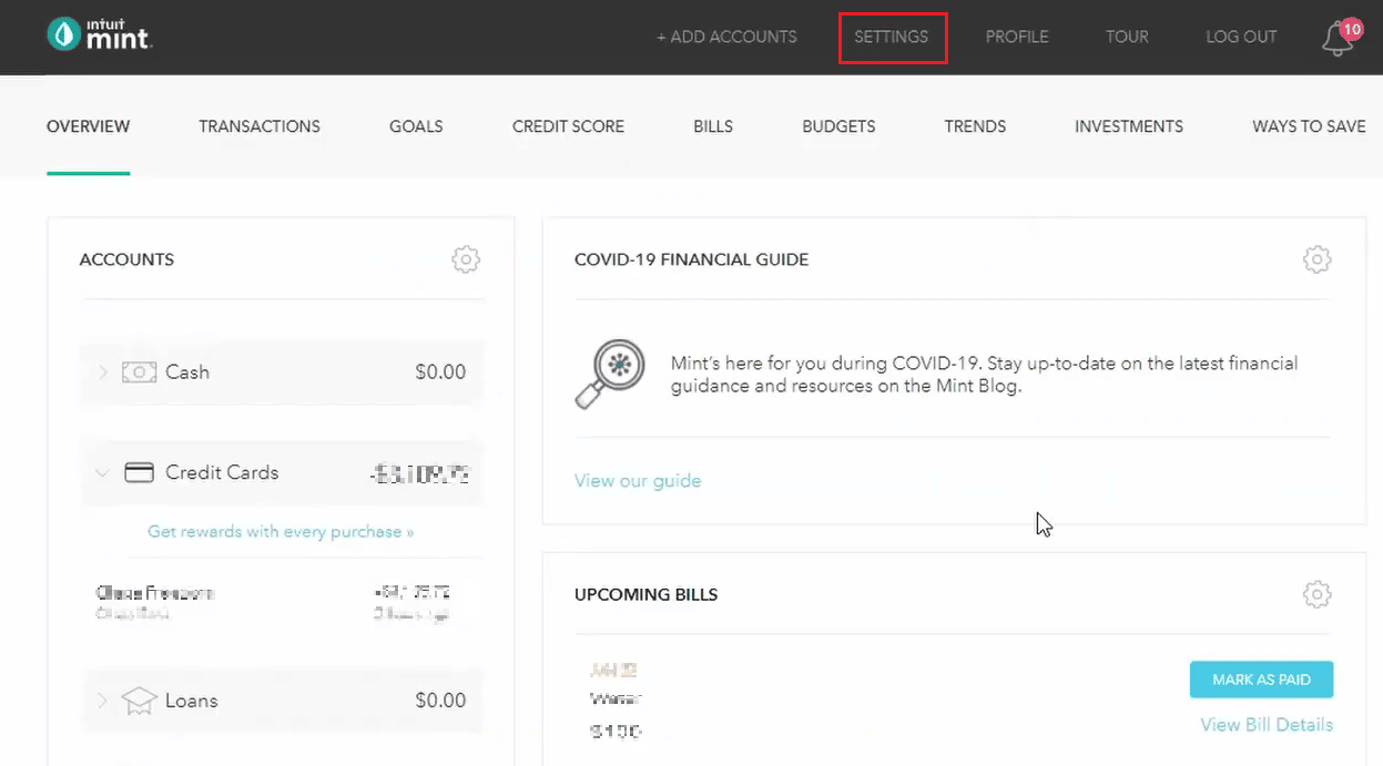 Cómo eliminar una cuenta de Mint Recurso Wordpress