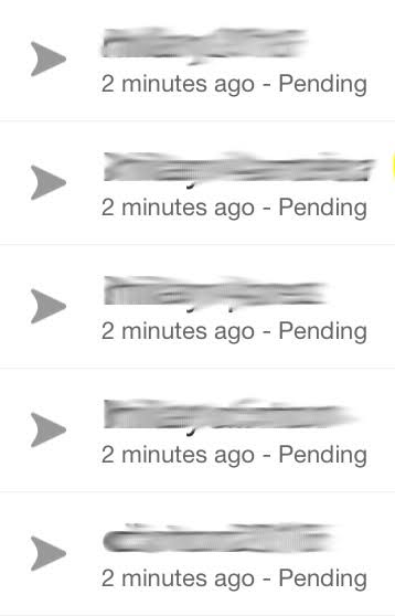 Indica que su red no le permite enviar el mensaje.  ¿Qué significa Flecha Gris en Snapchat?