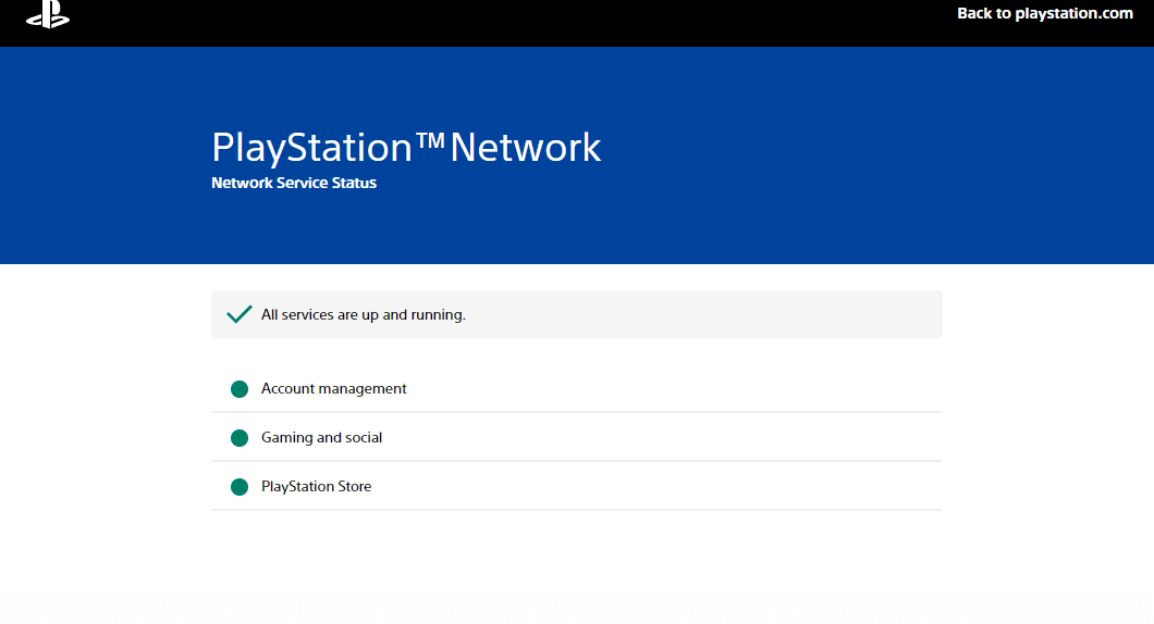 Compruebe los servidores de red de PlayStation 
