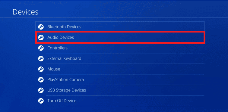 Seleccione Dispositivos de audio.  Cómo usar el chat de voz en H1Z1 PS4