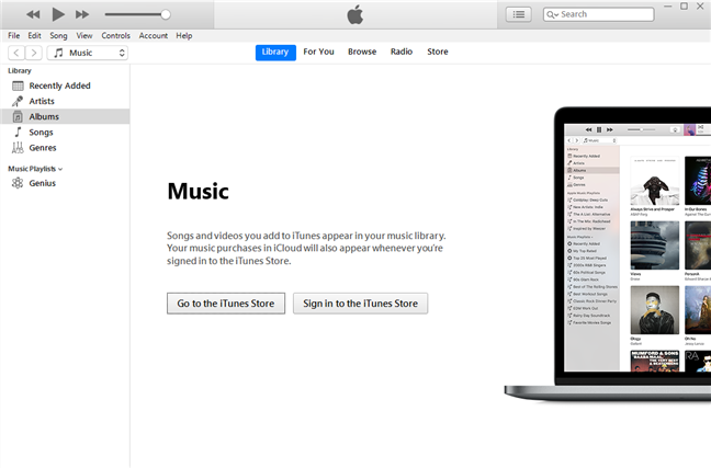 Aplicación iTunes para Windows 10