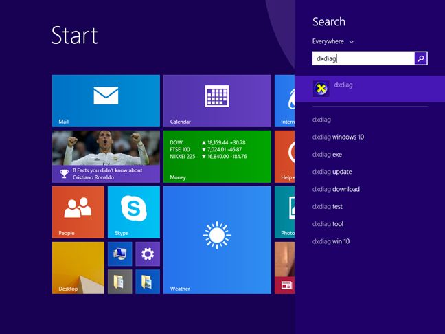 Herramienta de diagnóstico de DirectX, dxdiag, Windows