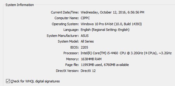 Herramienta de diagnóstico de DirectX, dxdiag, Windows