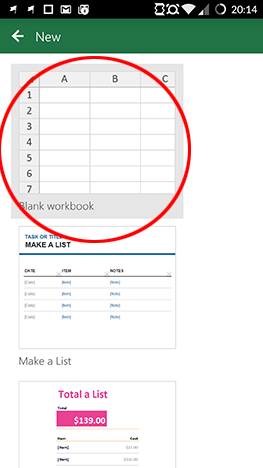 Android, Microsoft, Office, Excel, hoja de cálculo, crear, editar, guardar