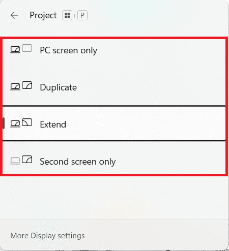 Panel de proyectos. Cómo usar la TV como monitor para PC con Windows 11