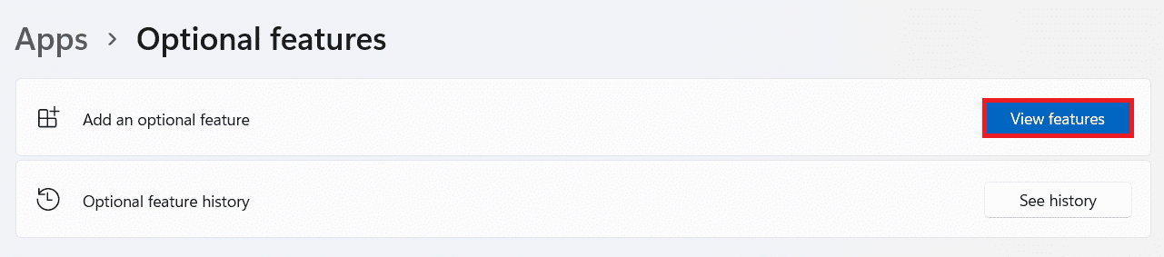 Agregue una característica opcional en la sección de características opcionales en la aplicación Configuración