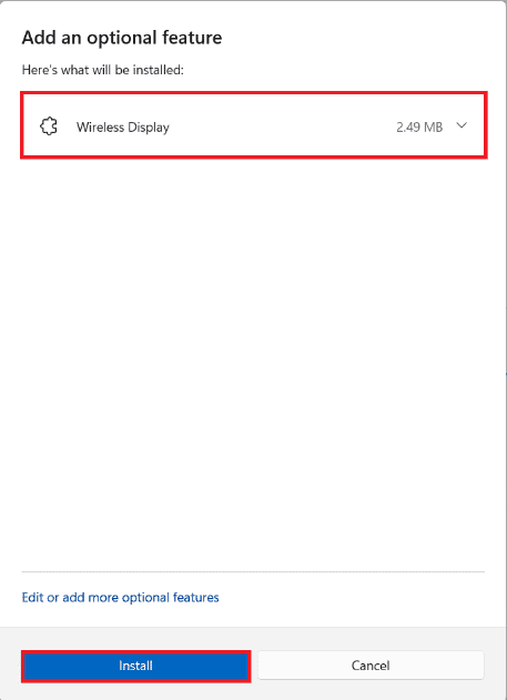 Instalación del complemento de pantalla inalámbrica. Cómo usar la TV como monitor para PC con Windows 11