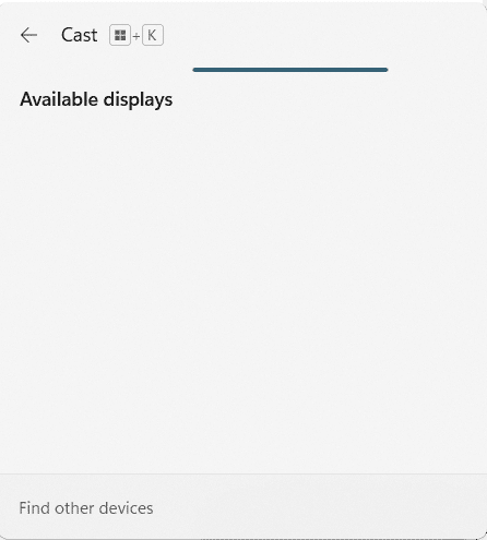 Pantallas disponibles en Cast Panel. Cómo usar la TV como monitor para PC con Windows 11