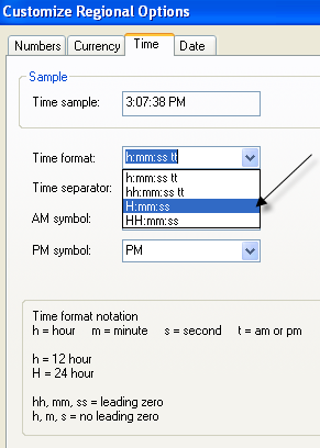 formato de hora de windows
