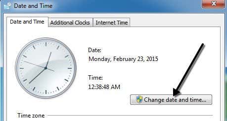 cambiar fecha y hora