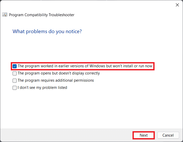 Solucionador de problemas de compatibilidad de programas.  Solucionar el error de Minecraft 0x803f8001 en Windows 11