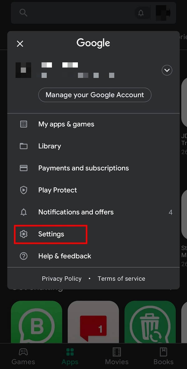 Ahora, toque Configuración de la lista de opciones disponibles.  |  Cómo deshacerse de la actualización de Snapchat
