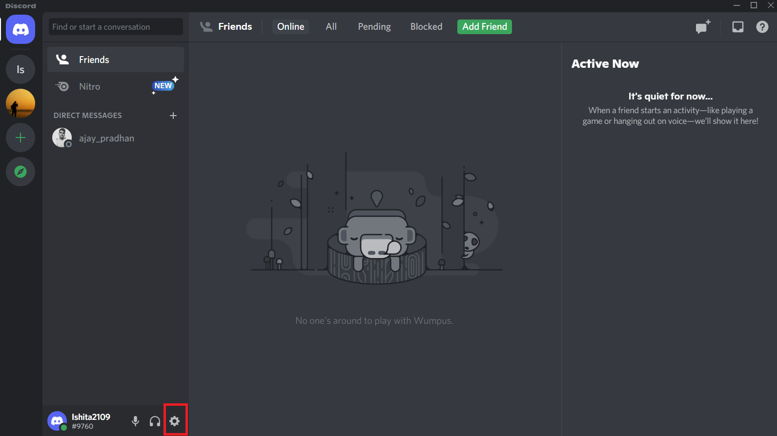 Haga clic en el ícono de Configuración en el panel izquierdo