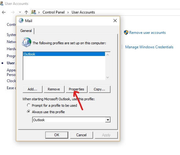 Haga clic en el botón Propiedades