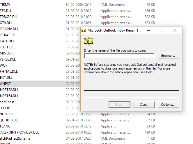 Caja se abrirá |  Arreglar archivos de datos corruptos .ost y .pst de Outlook