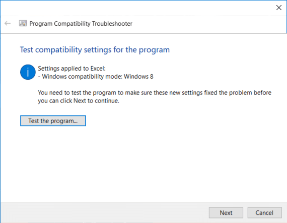 Haga clic en Probar el programa y si todo funciona bien, cierre el programa y haga clic en Siguiente
